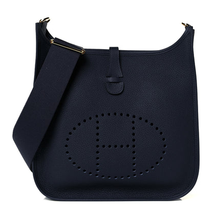 Hermes Taurillon Clemence Evelyne III PM Bleu Nuit 1 of 11