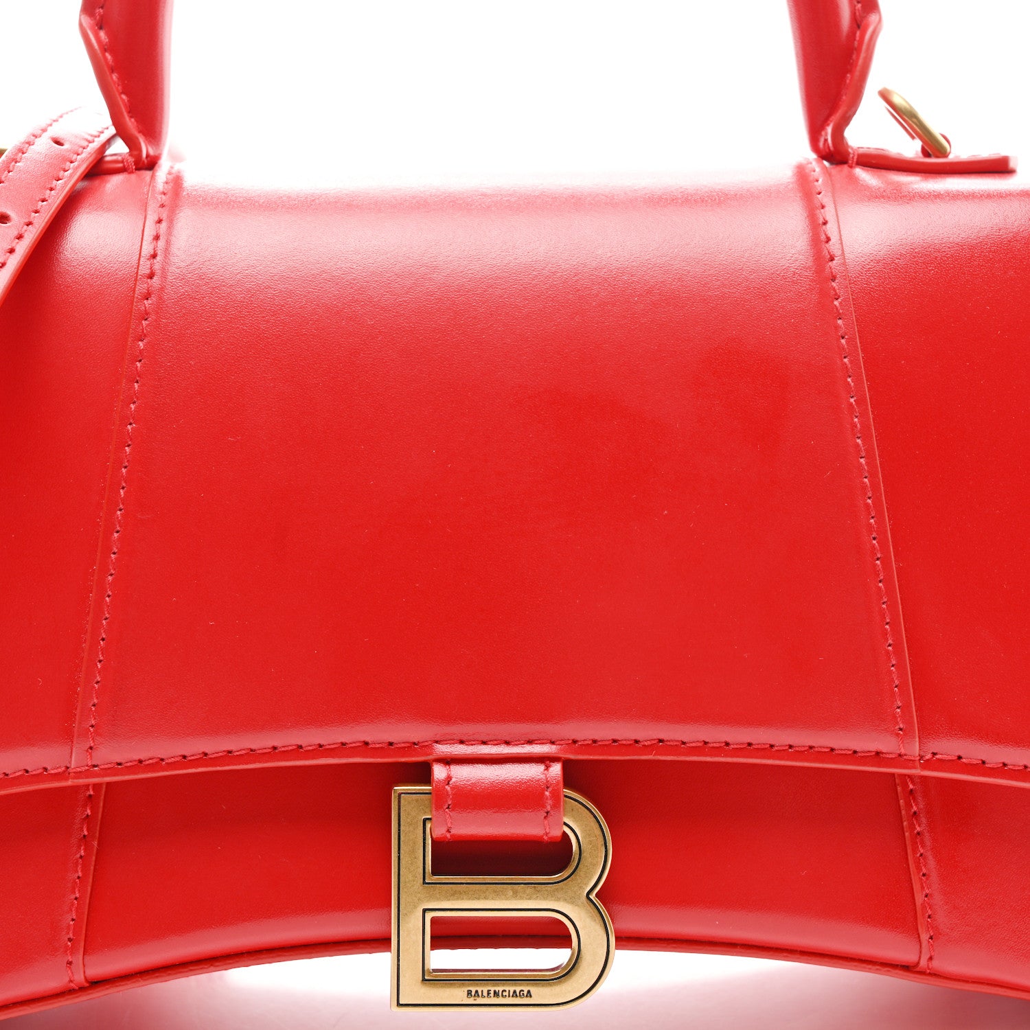 Balenciaga Shiny Box Calfskin Small Hourglass Top Handle Bag Bright Red 6 of 8