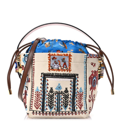 Christian Louboutin Frise Broderie Calfskin Mini Greekaba Tote Biscotto Multicolor 1 of 10
