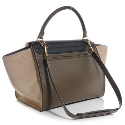 Celine Calfskin and Suede Small Trapeze Beige 3 of 9