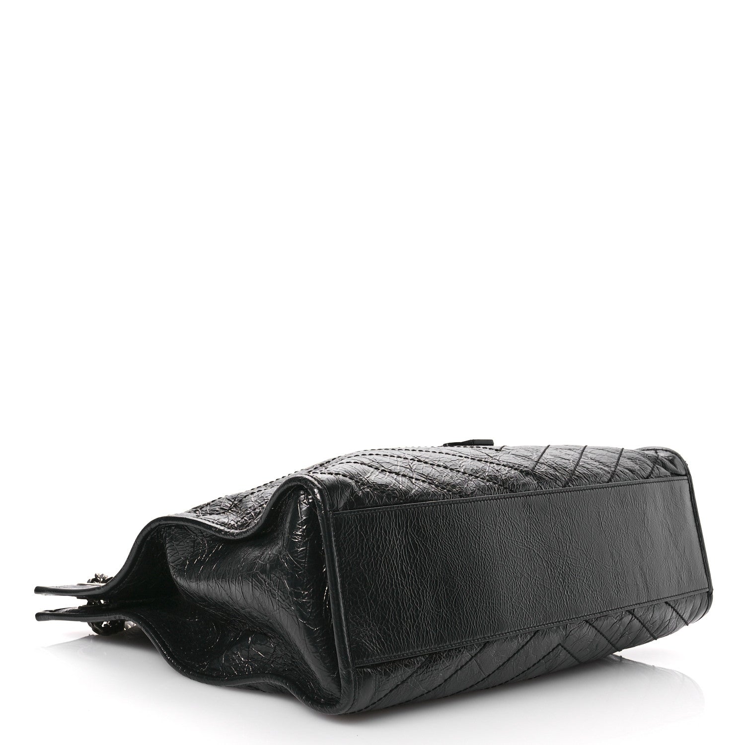 Saint Laurent Crinkled Calfskin Matelasse Monogram Large Niki Shopper Tote Black 4 of 10