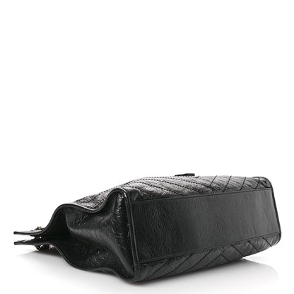 Saint Laurent Crinkled Calfskin Matelasse Monogram Large Niki Shopper Tote Black 4 of 10