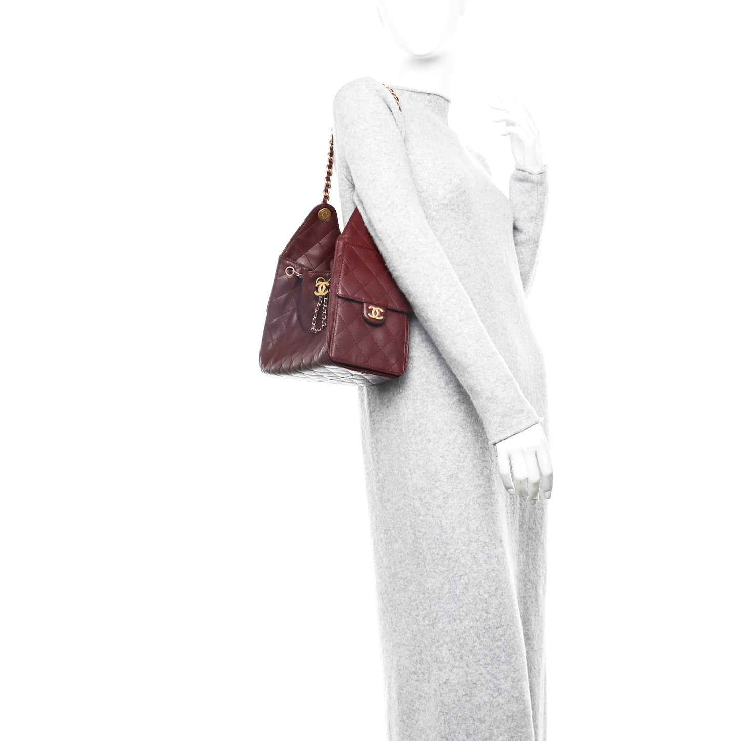 Caviar Quilted Small Chanel 25 Handbag Burgundy