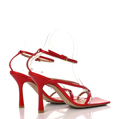 Bottega Veneta Lambskin Stretch Multi Strap 90mm Sandals 37 Tomato 4 of 9