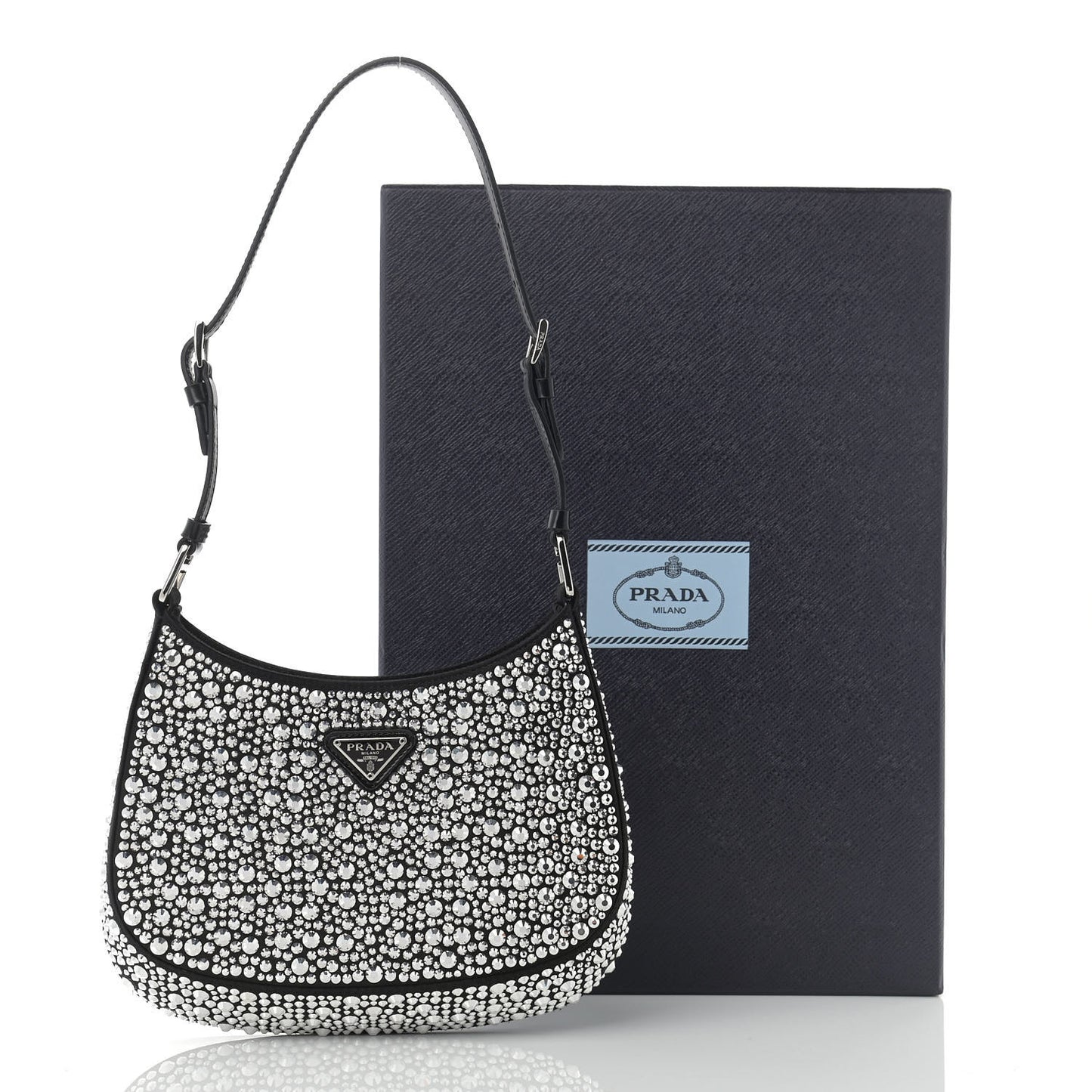 Satin Crystal Cleo Adjustable Strap Shoulder Bag Metal