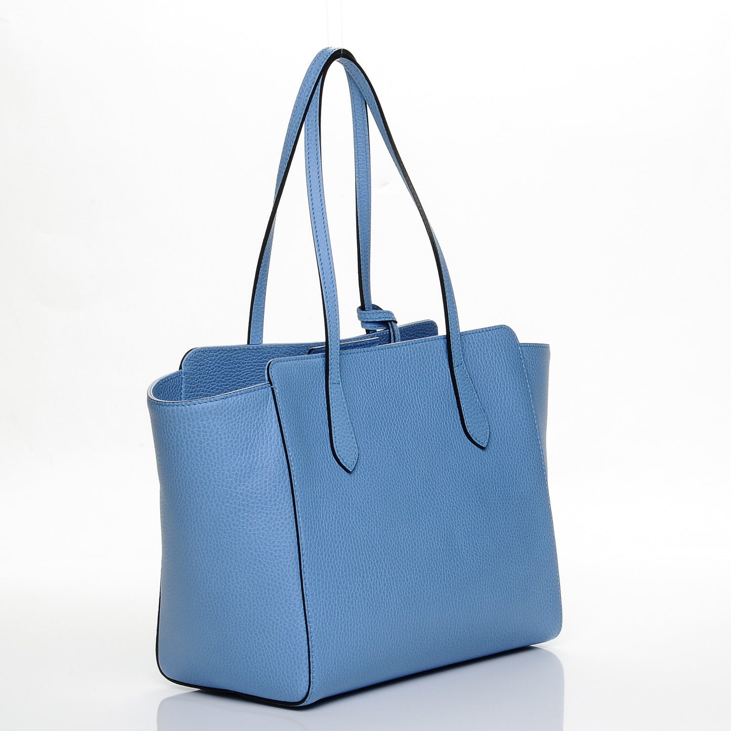 Dollar Calfskin Small Swing Tote Mineral Blue