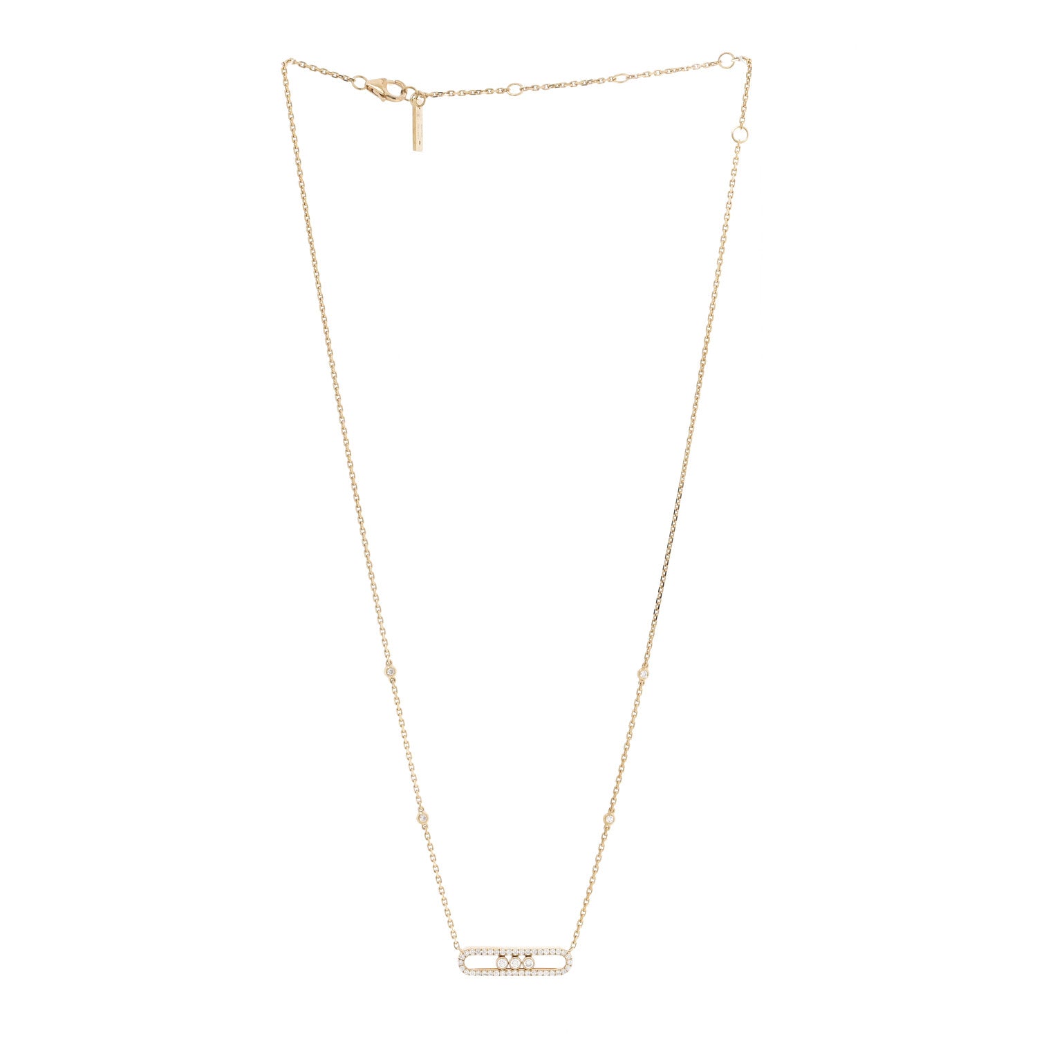 Messika 18K Yellow Gold Diamond Baby Move Classic Pave Necklace 3 of 6