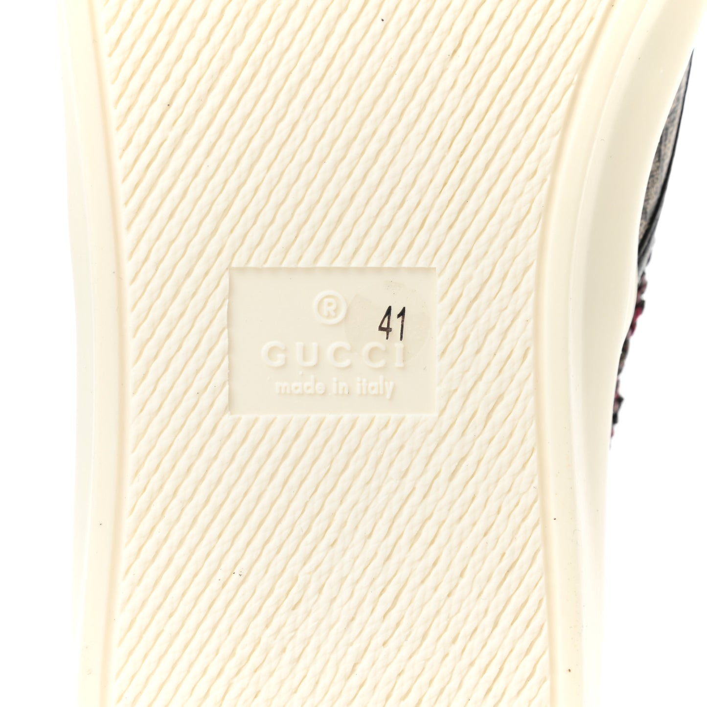 GG Supreme Monogram Embellished Womens Slip On Sneakers 41 Beige Brown