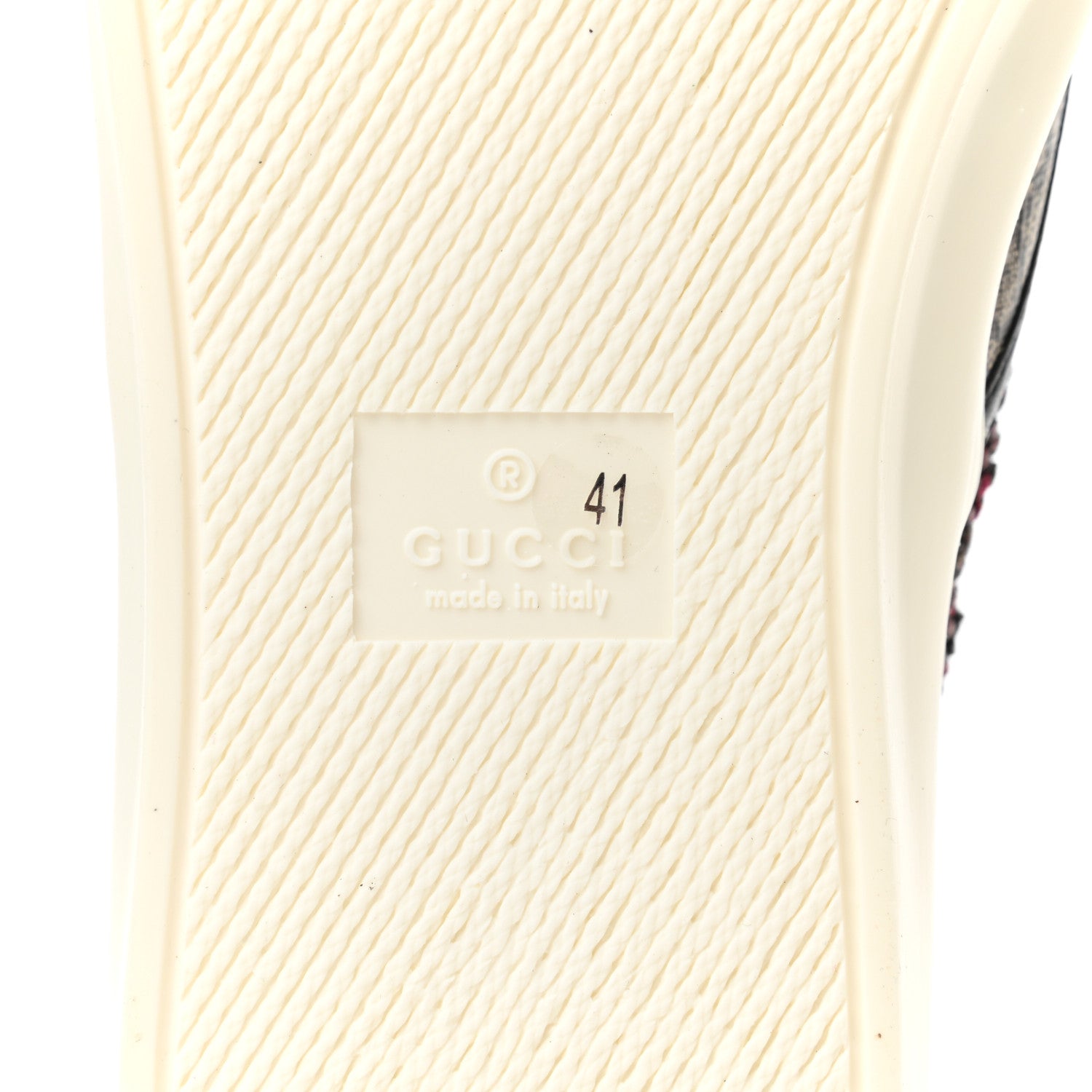 Gucci GG Supreme Monogram Embellished Womens Slip On Sneakers 41 Beige Brown 6 of 9