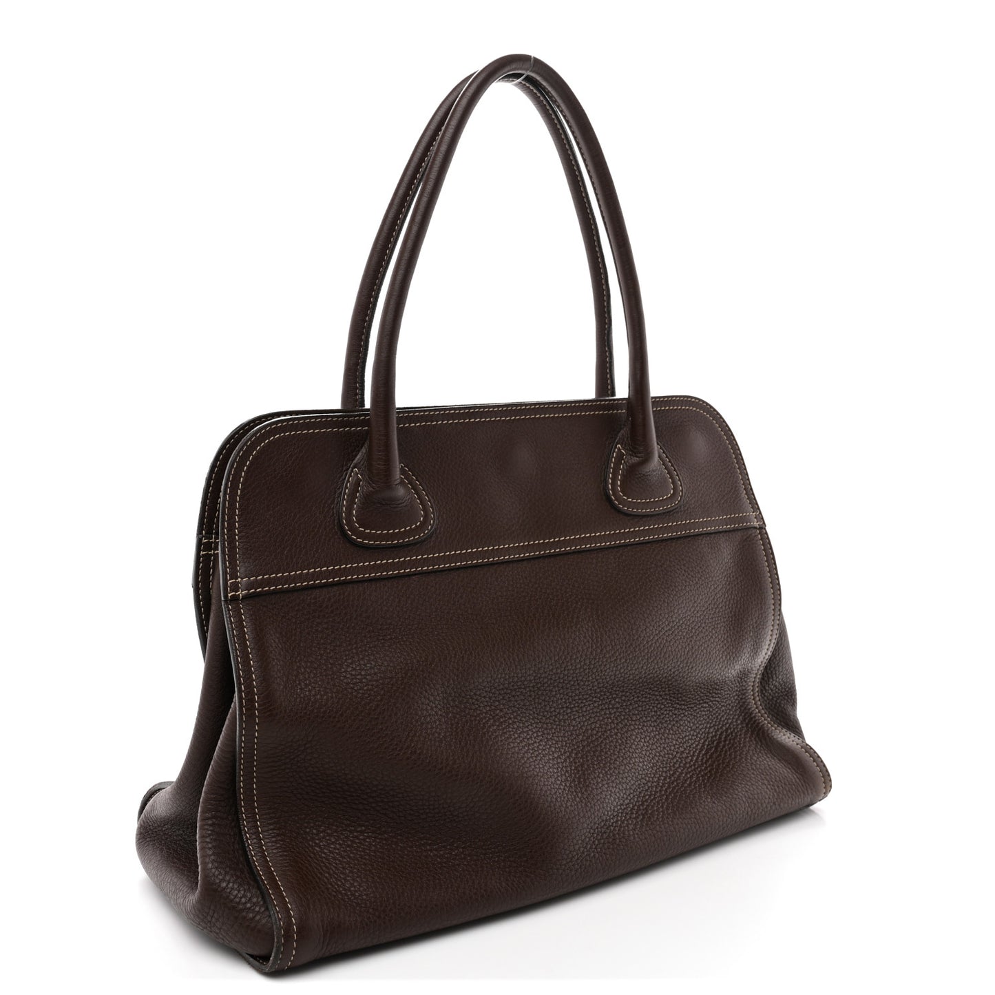 Vitello Daino Frame Shoulder Bag Brown