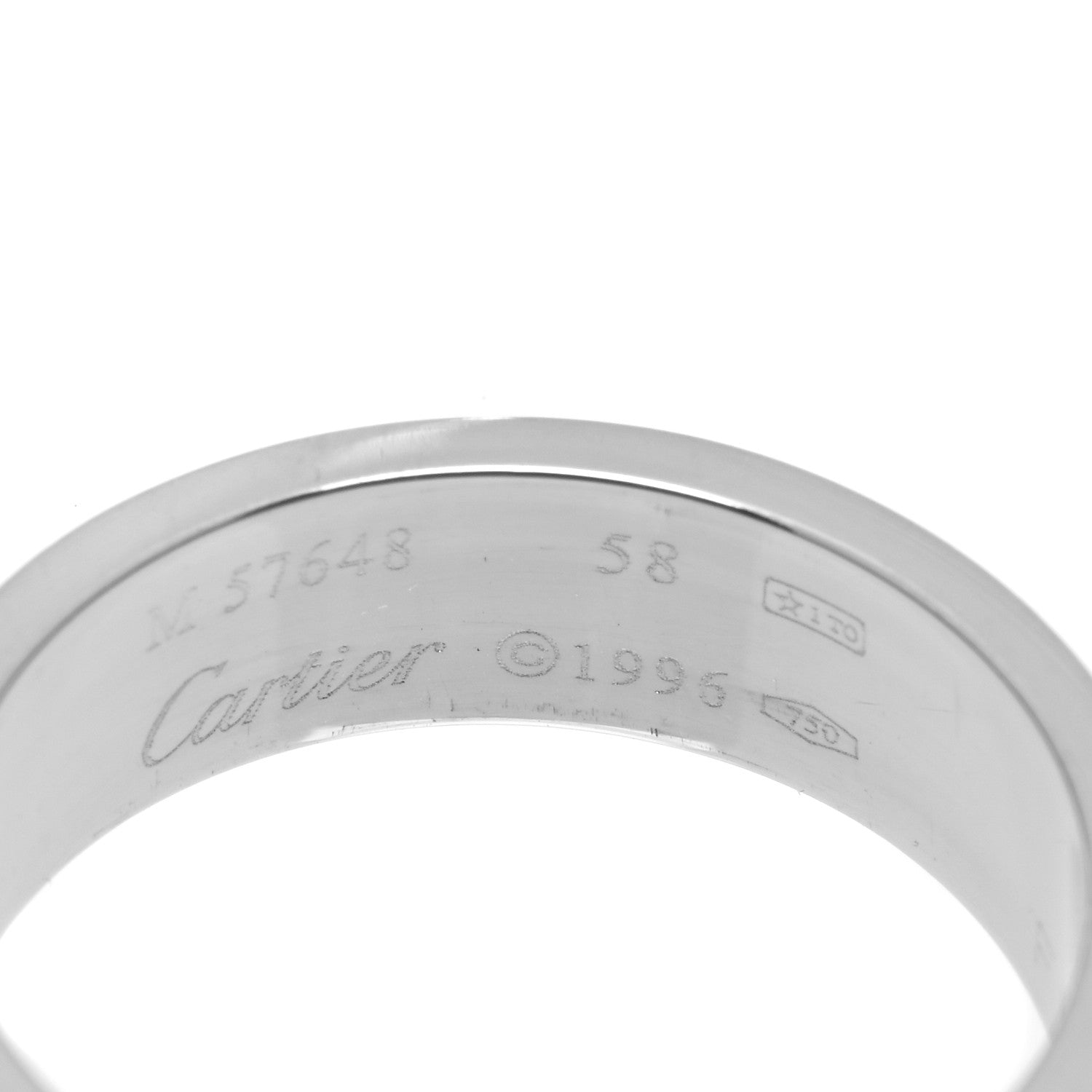 Cartier 18K White Gold 6mm LOVE Ring 58 8.25 4 of 6