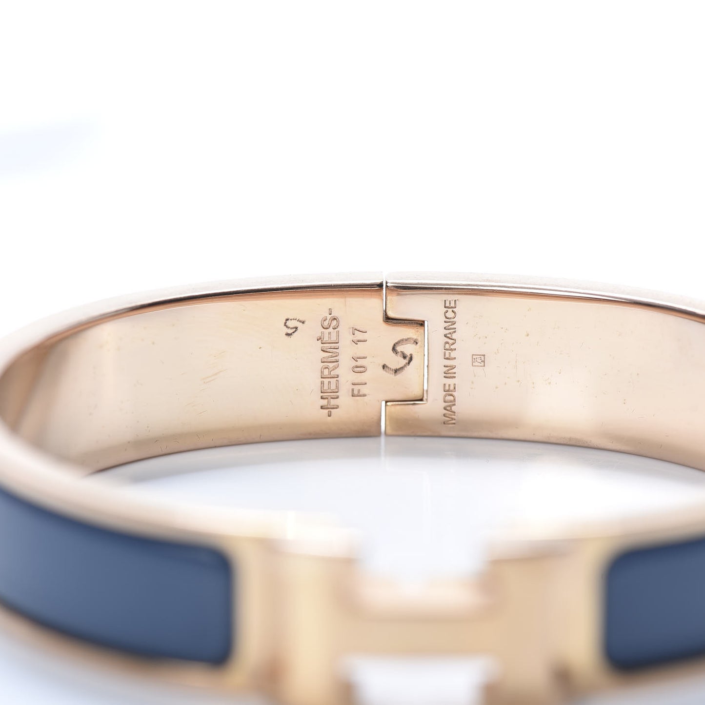 Enamel Narrow Clic Clac H Bracelet PM Bleu De Genes