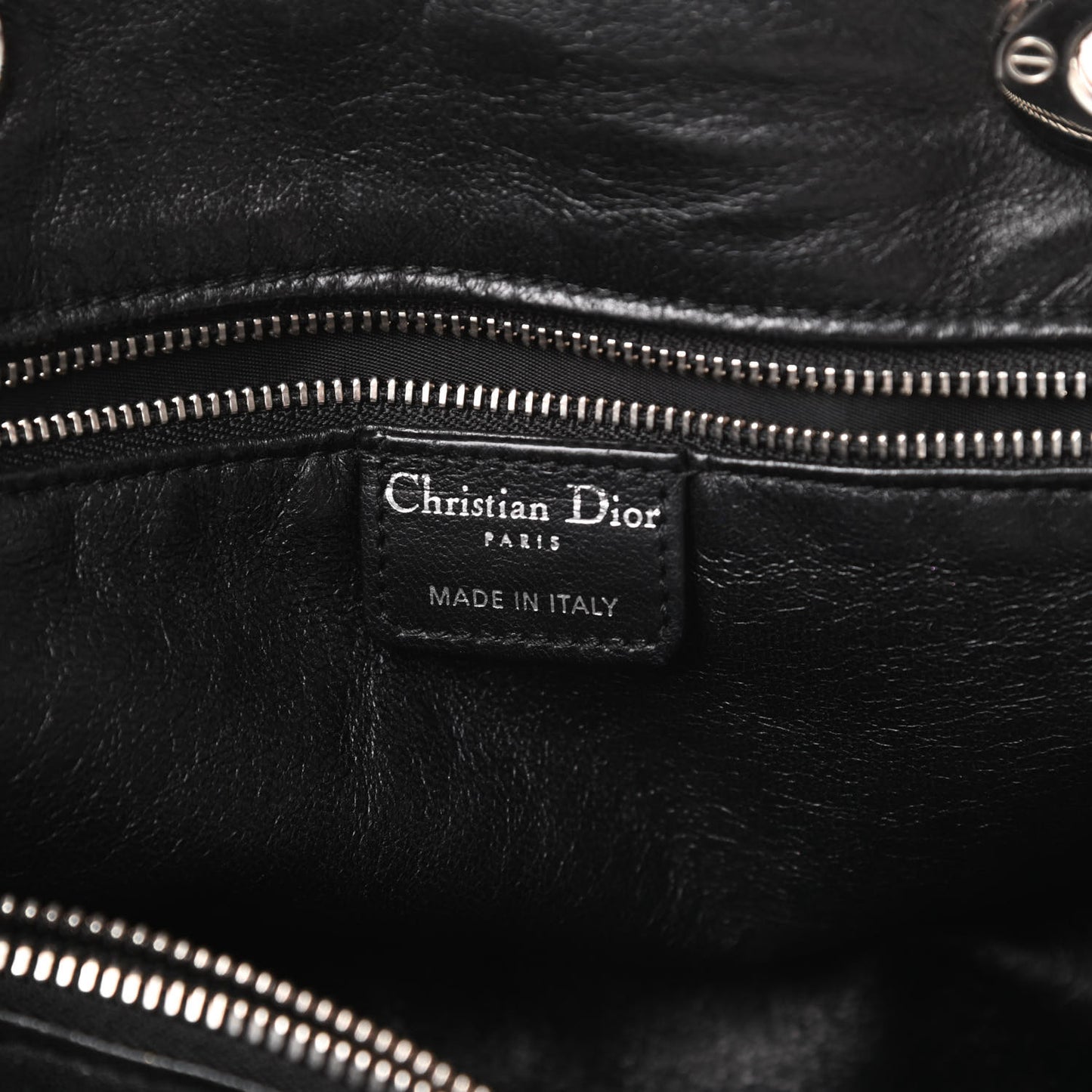 Lambskin Woven Lady Dior Avenue Tote Black