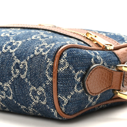 Gucci New Denim GG Monogram Dollar Calfskin Mini Ophidia Shoulder Bag Blue Tea Cuir Epilog 9 of 9