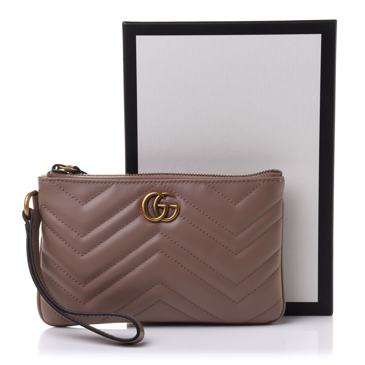 Gucci Calfskin Matelasse GG Marmont Wrist Wallet Porcelain Rose 9 of 9