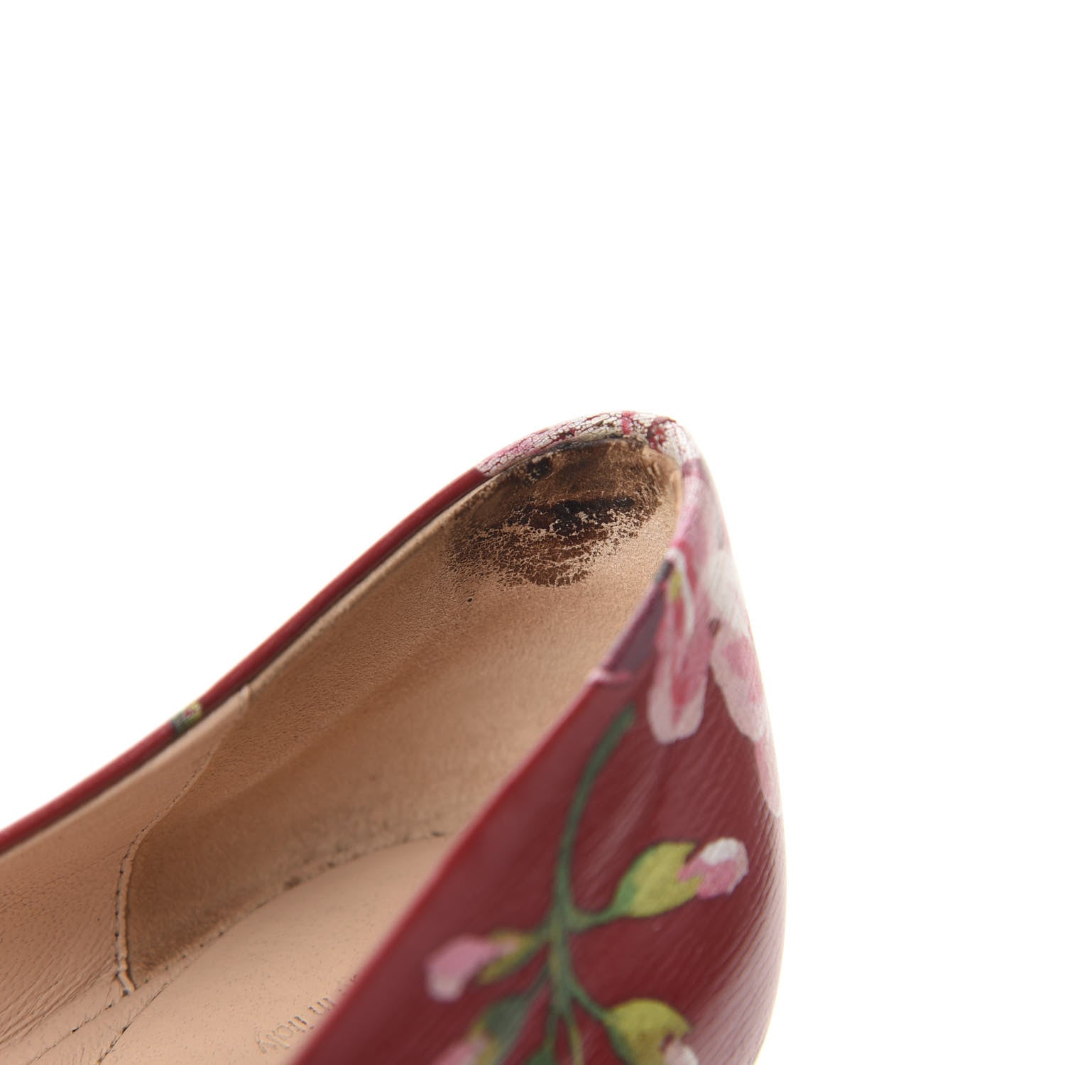 Gucci Calfskin Blooms Print Ballet Flats 35 Romantic Cherry Multicolor 12 of 12