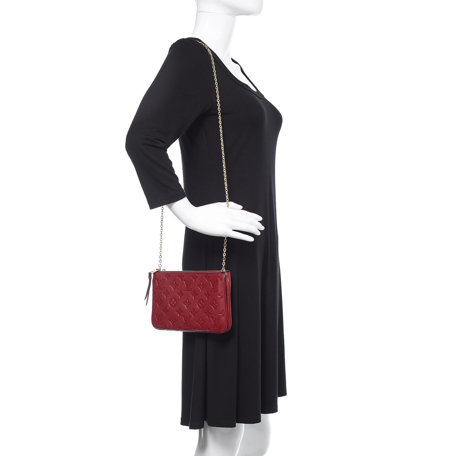 Louis Vuitton Empreinte Double Zip Pochette Cherry Berry 2 of 10