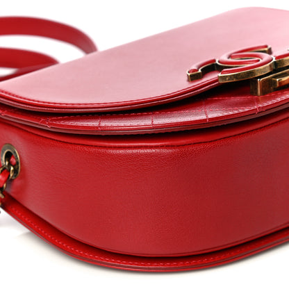 Chanel Shiny Calfskin Goatskin Quilted Small Coco Curve Messenger Flap Red 10 of 11