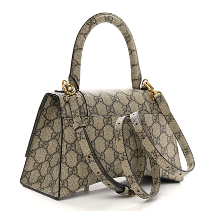 Balenciaga X GUCCI GG Supreme Monogram Small Hourglass Top Handle Bag Beige Ebony 3 of 10