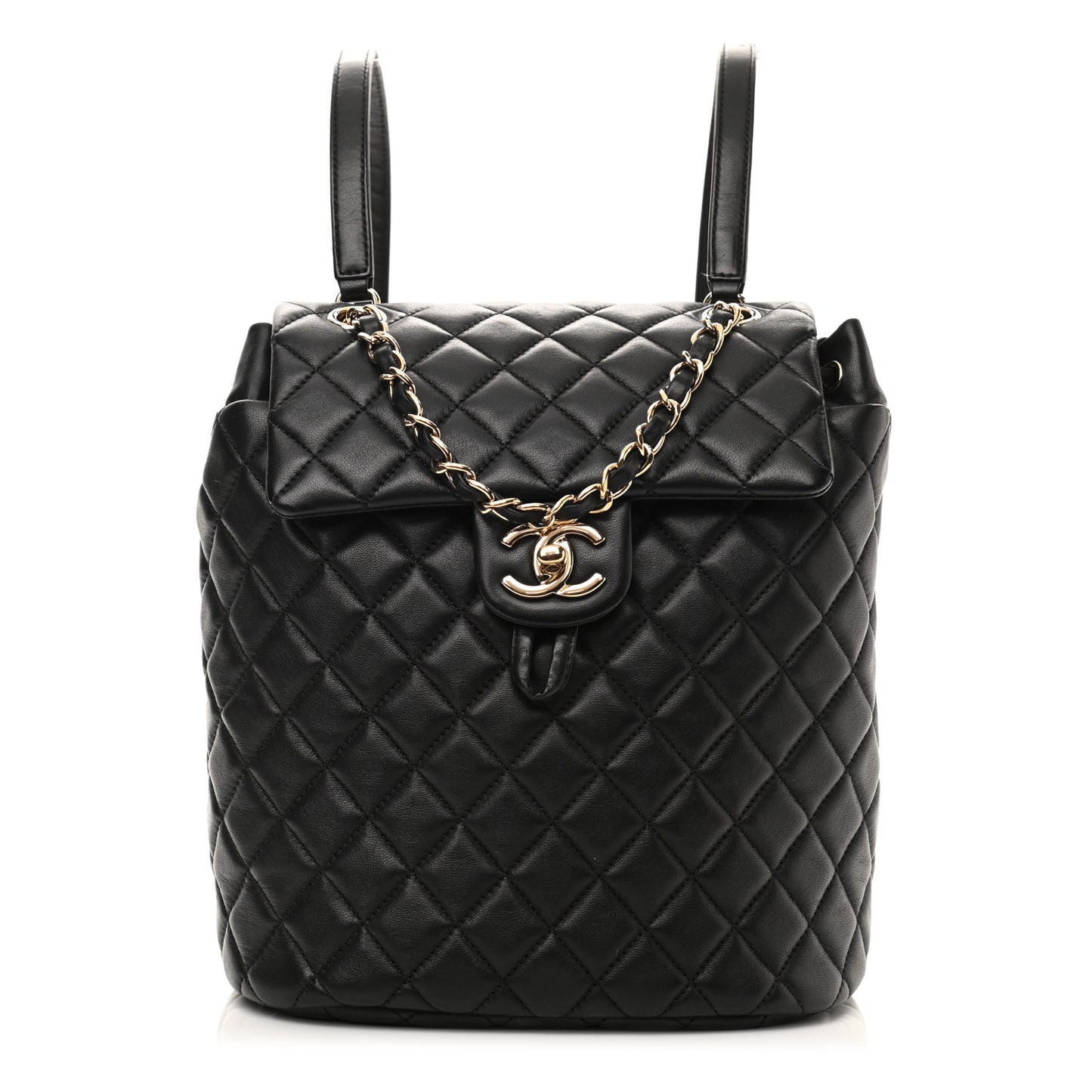 Lambskin Quilted Small Urban Spirit Backpack Black