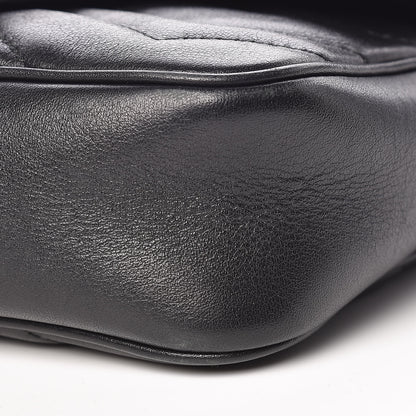 Gucci Calfskin Matelasse Super Mini GG Marmont Shoulder Bag Black 9 of 13