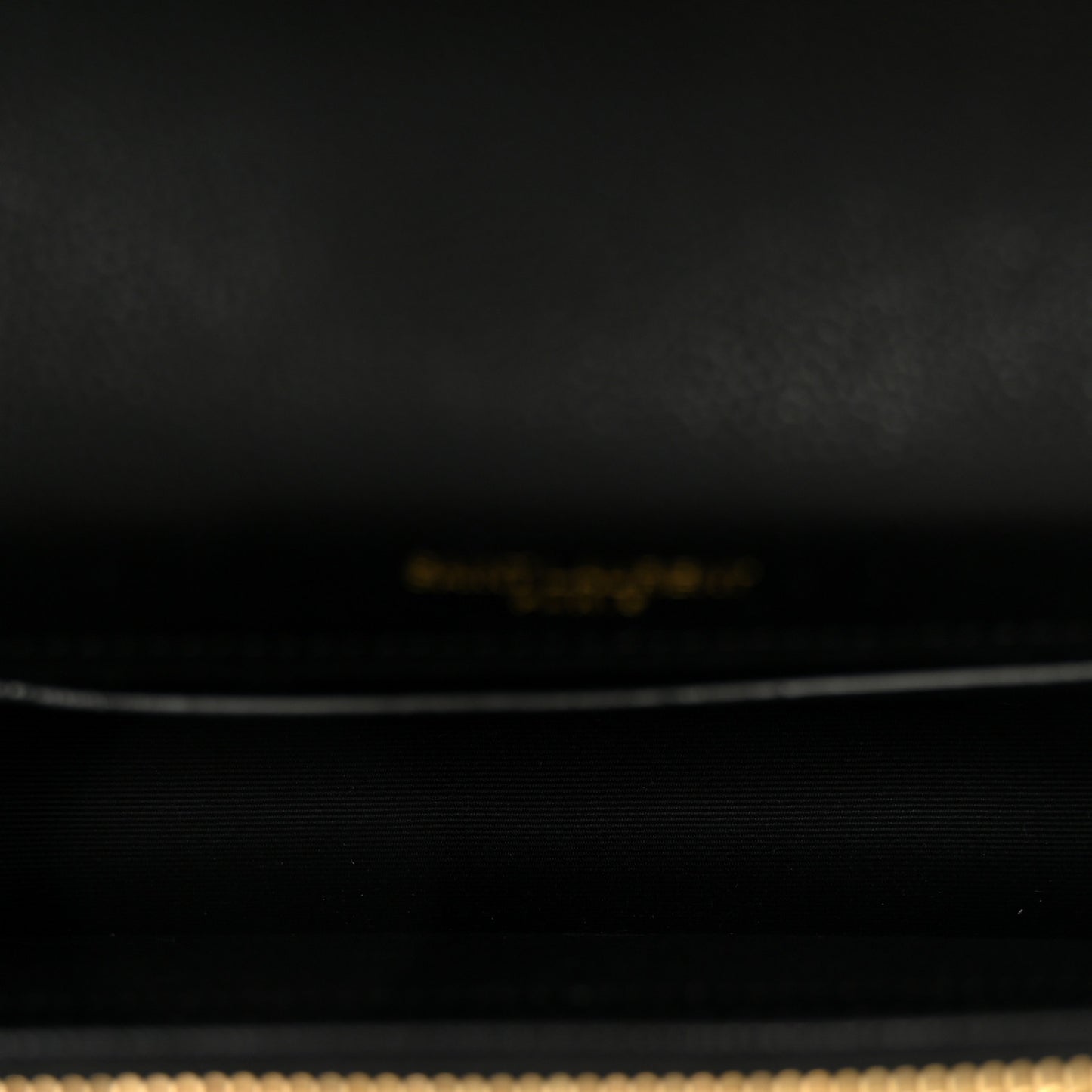 Grain De Poudre Matelasse Chevron Monogram Envelope Chain Wallet Black