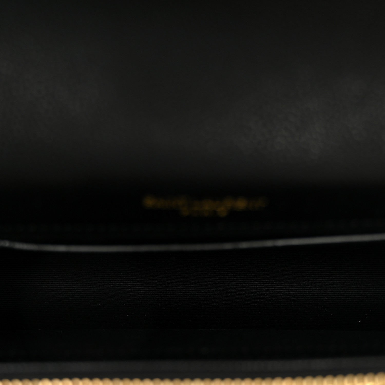 Saint Laurent Grain De Poudre Matelasse Chevron Monogram Envelope Chain Wallet Black 5 of 9