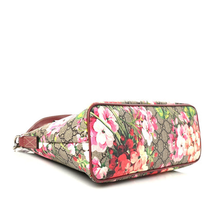 Gucci GG Supreme Monogram Blooms Small Zippered Tote Beige Multicolor Dry Rose 4 of 10