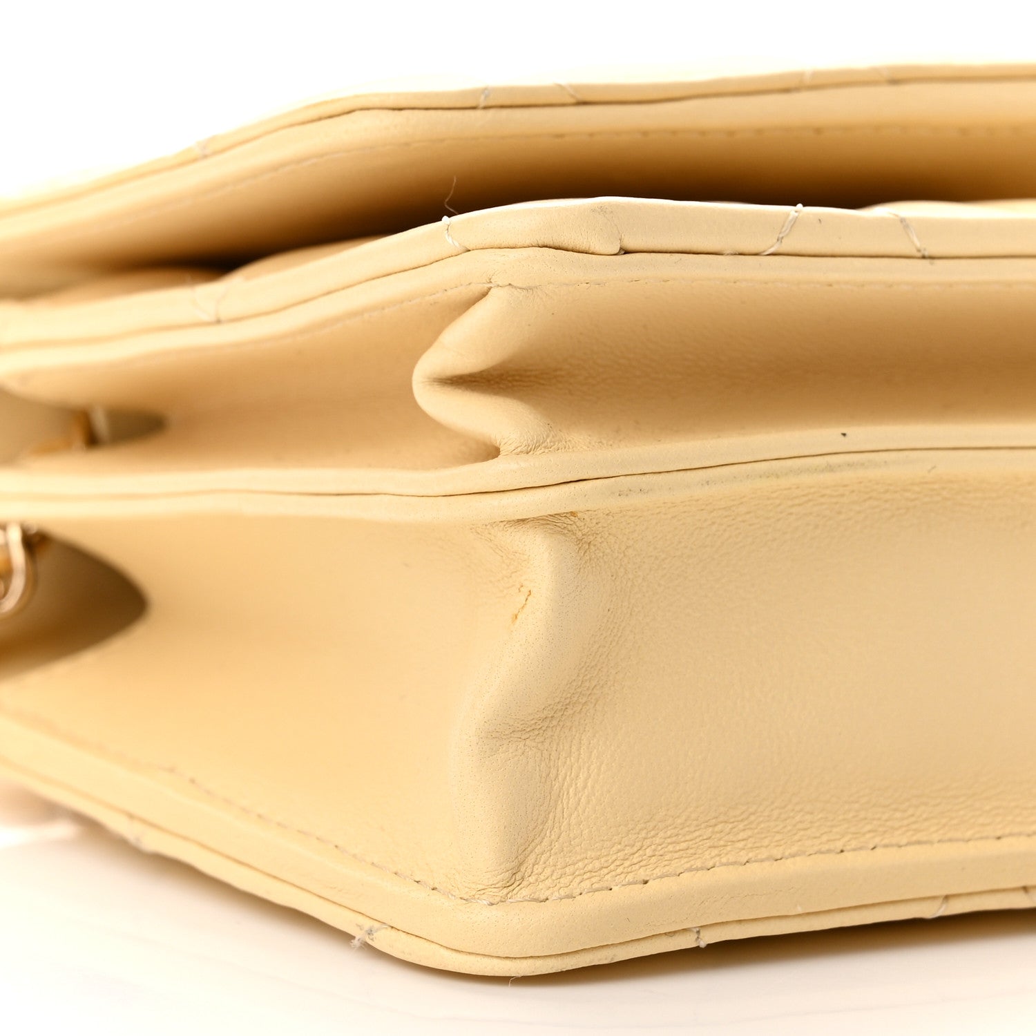 Chanel Lambskin Quilted Mini Wallet On Chain WOC Yellow 9 of 10