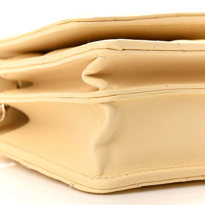 Chanel Lambskin Quilted Mini Wallet On Chain WOC Yellow 9 of 10