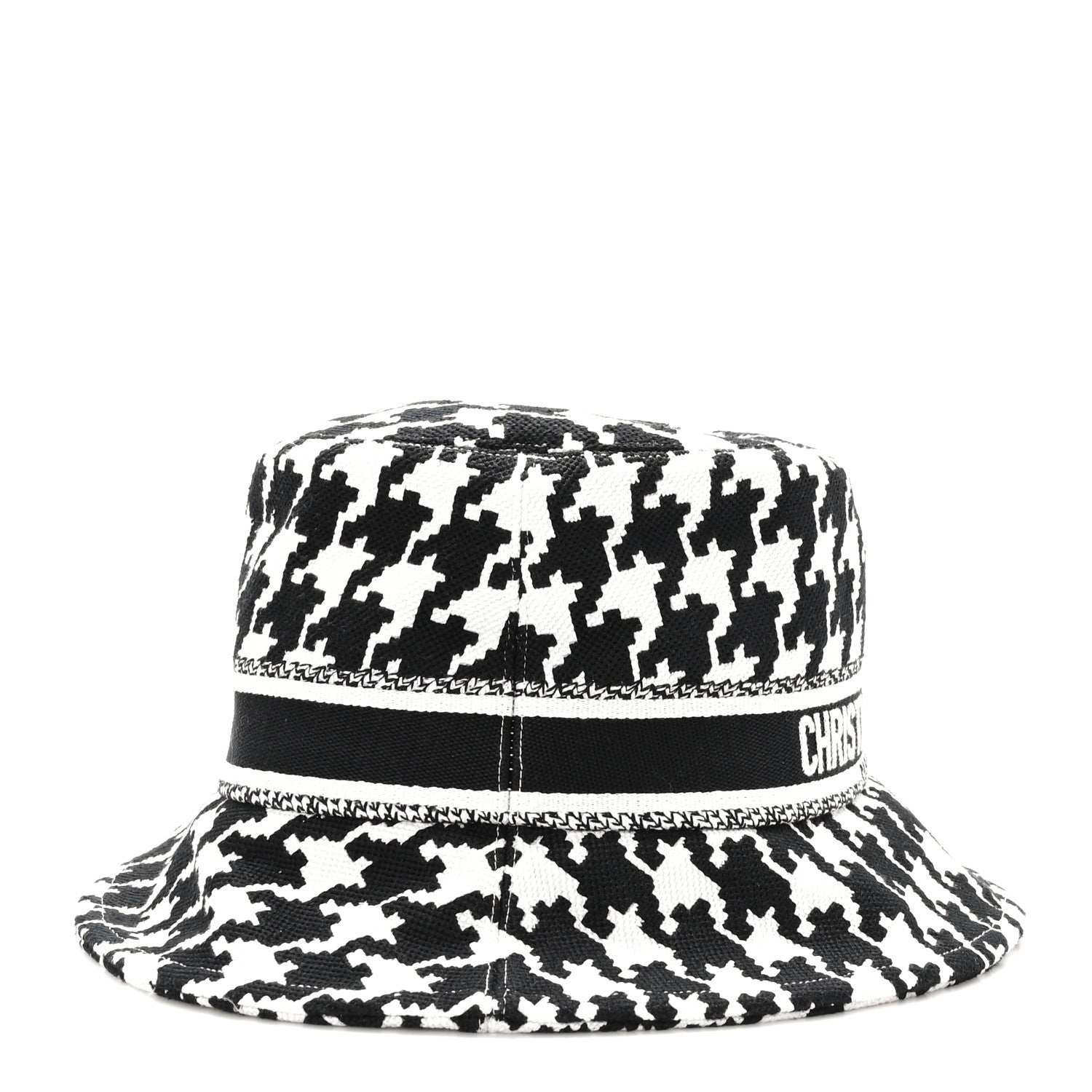 Christian Dior Pied De Poule Bucket Hat 57 Black White 5 of 7