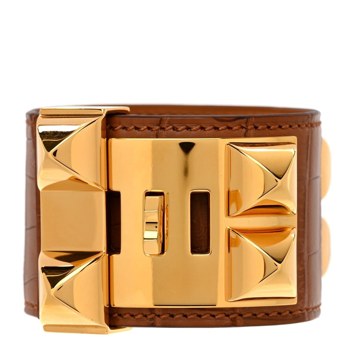 Matte Alligator Collier De Chien CDC Bracelet T2 Gold