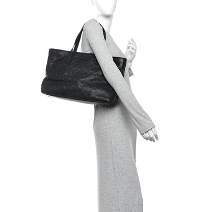 Gucci Guccissima Medium Zippered Shopping Tote Black 2 of 12