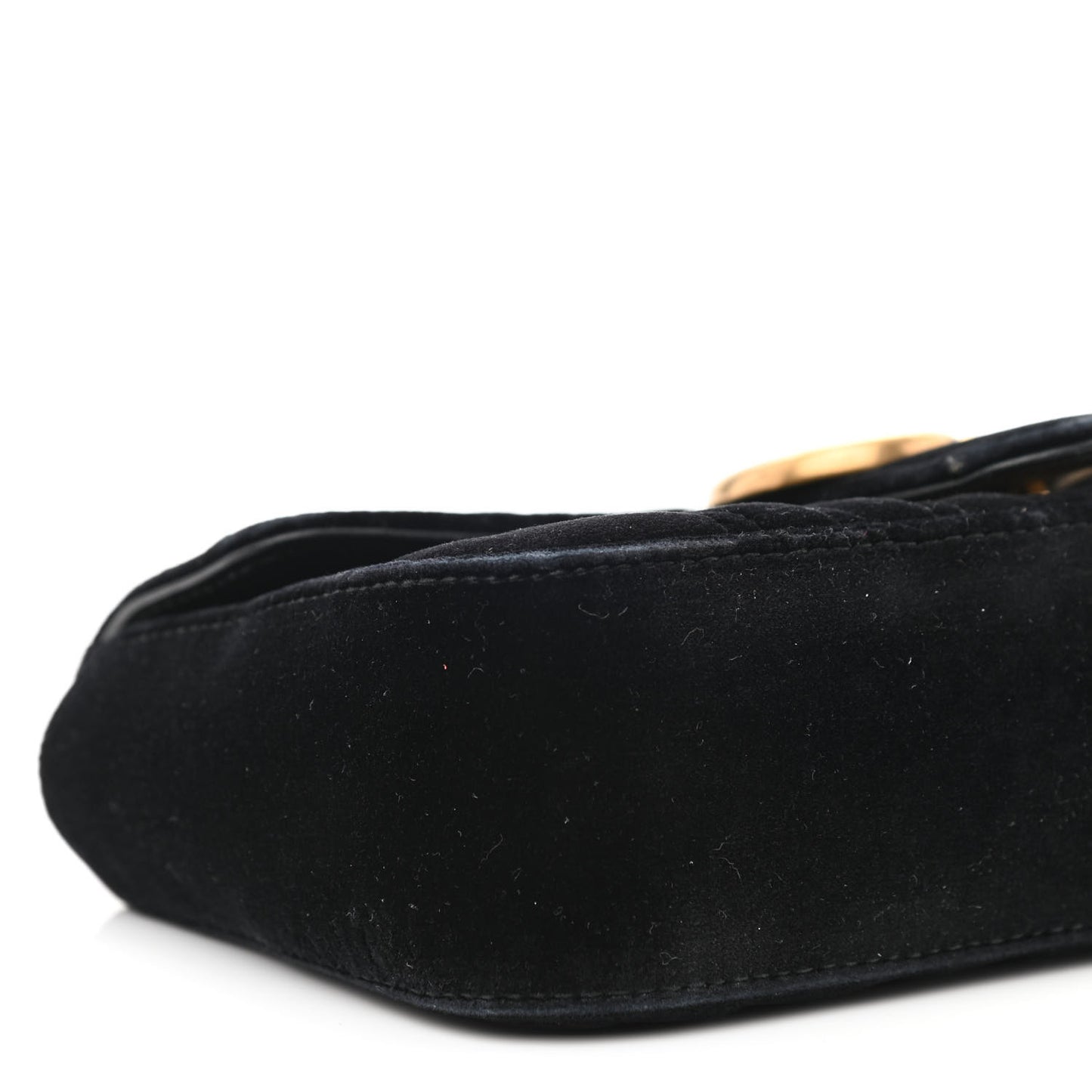 Velvet Matelasse Mini GG Marmont Shoulder Bag Black