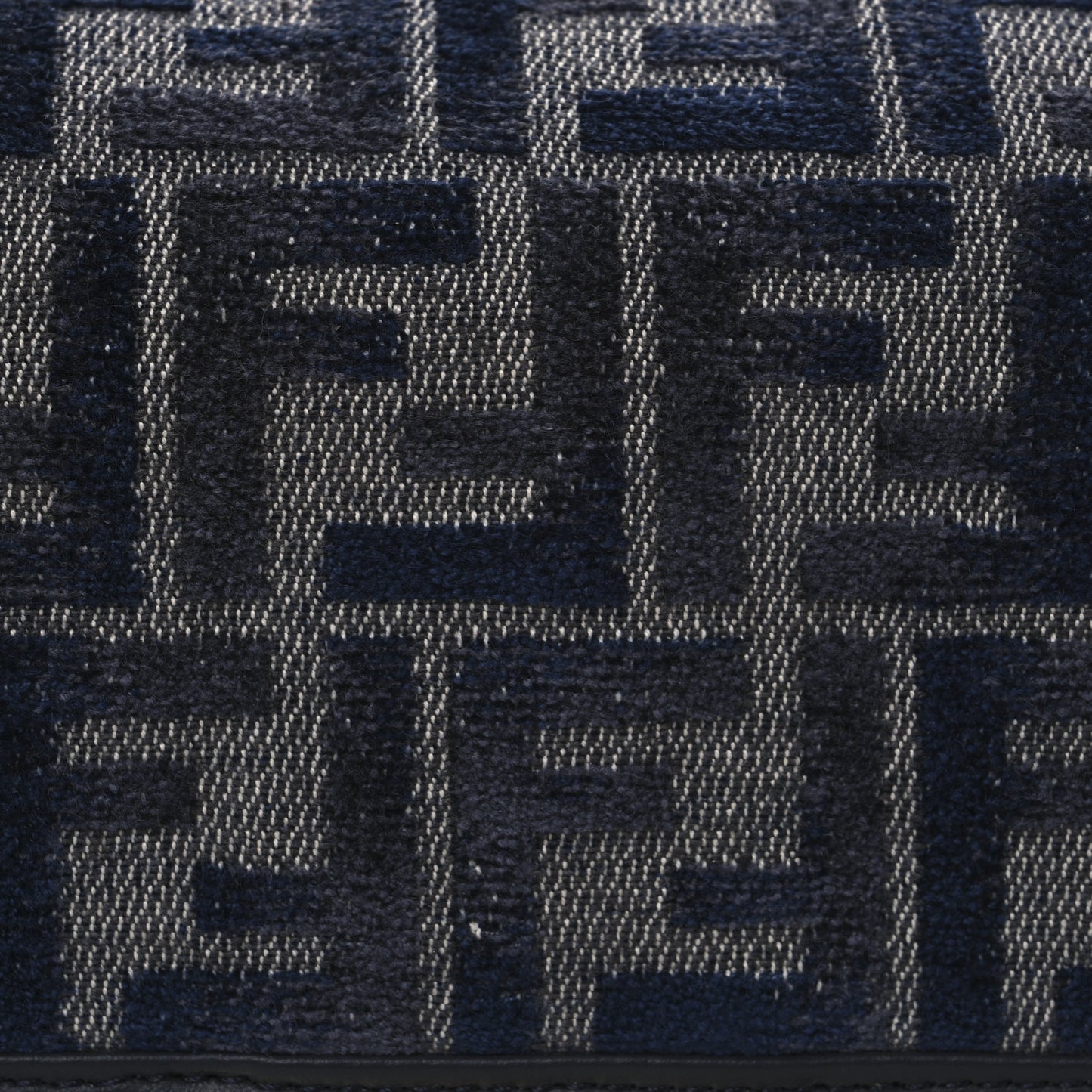 Chenille FF Embroidered Baguette Dark Blue Grey