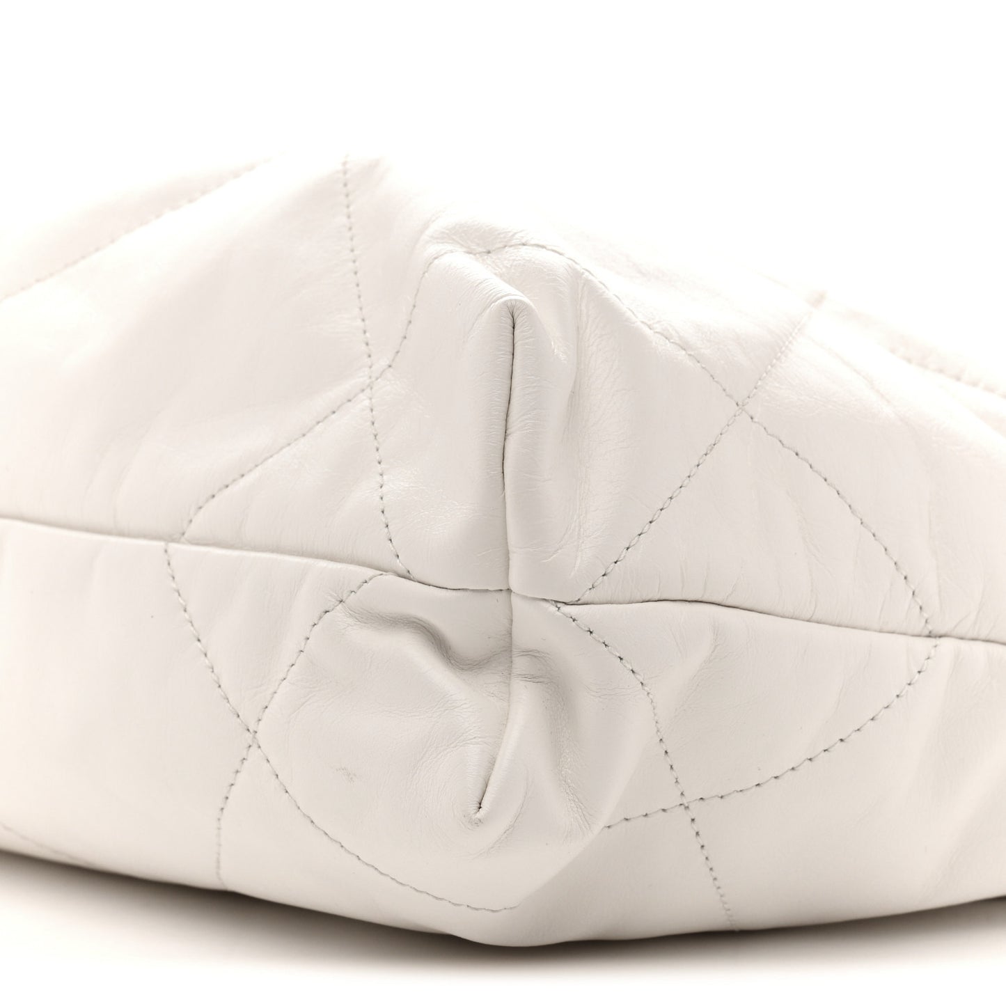 Shiny Calfskin Quilted Small Chanel 22 White