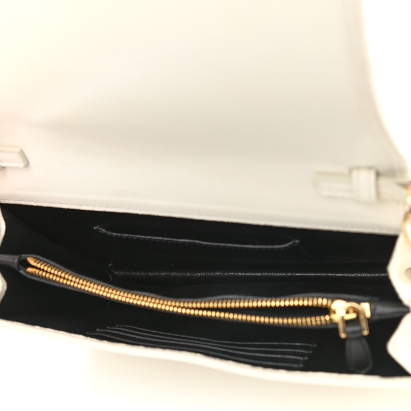 Nappa Impunture Diagramme Chain Crossbody Bag Bianco