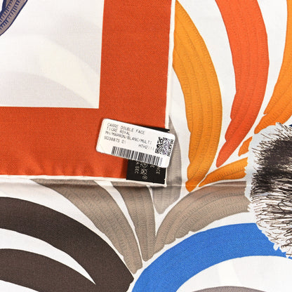 Hermes Silk Double Face Tigre Royal Scarf 90 Marron White Multi 4 of 5
