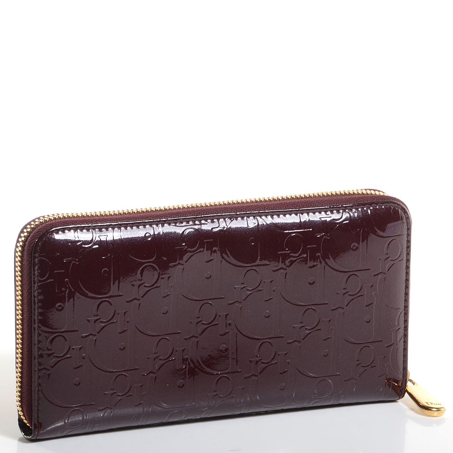 Patent Ultimate Voyageur Zip Around Wallet Bordeaux