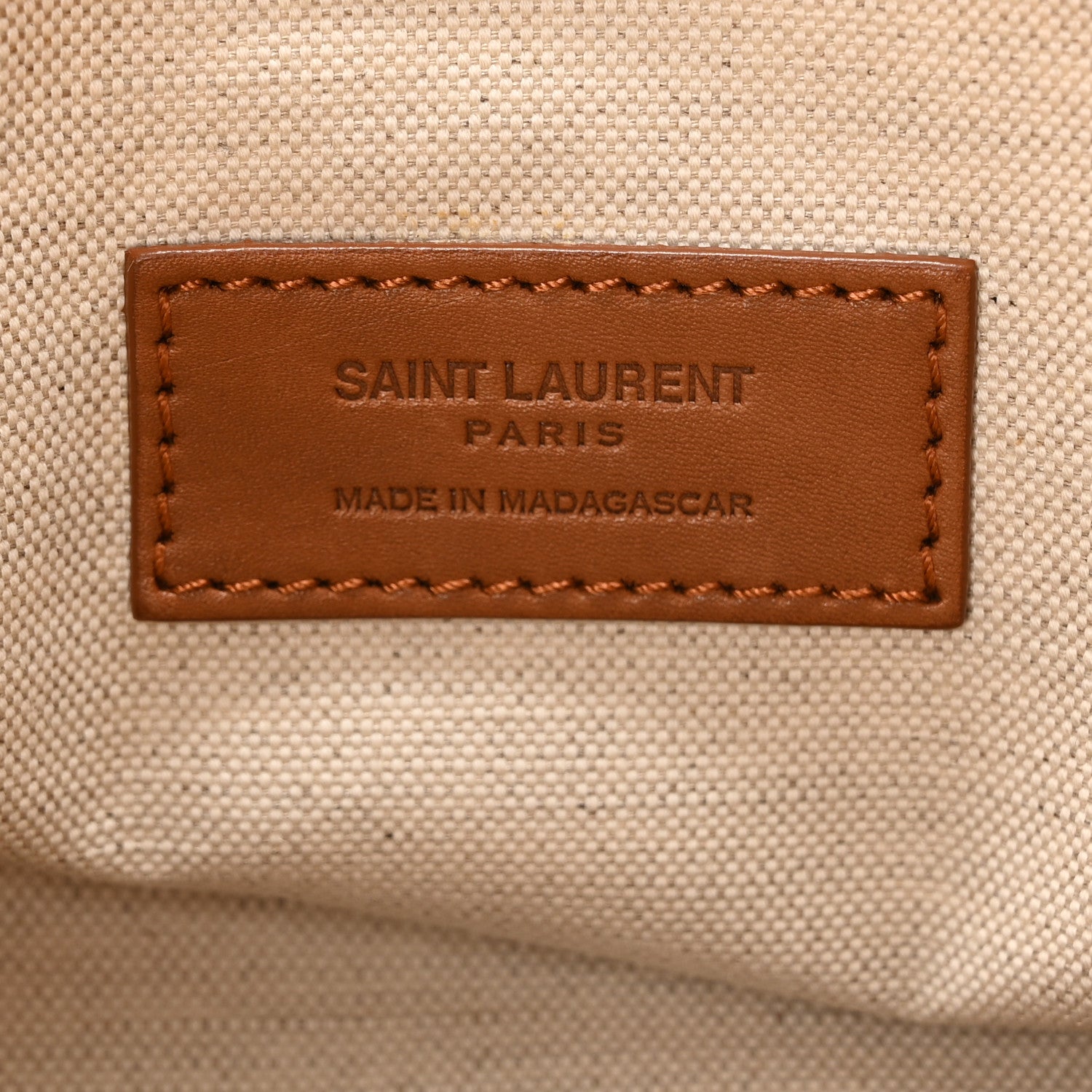 Saint Laurent Raffia Calfskin Medium Souple Sac De Jour Naturale Brick 6 of 10