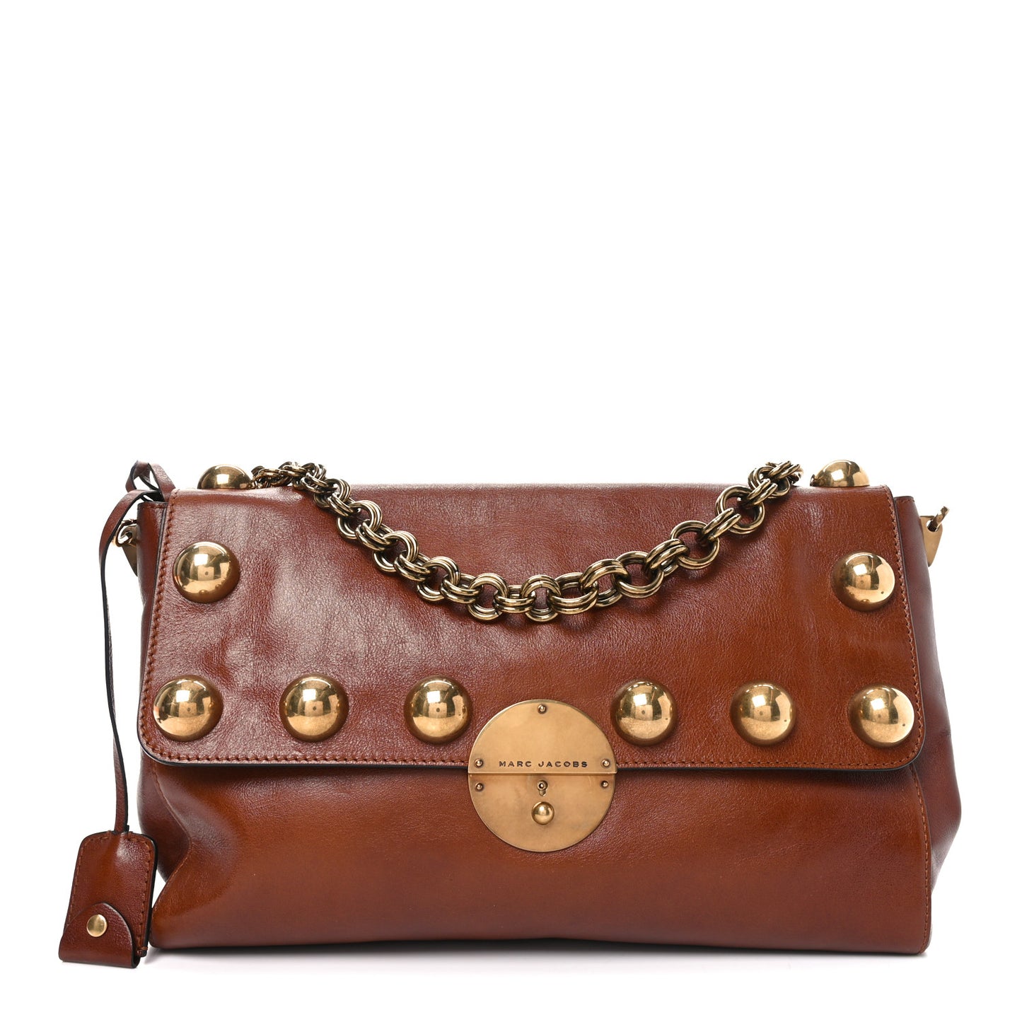Goatskin Grommet Gotham Shoulder Bag Chestnut