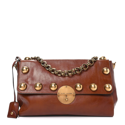 Marc Jacobs Goatskin Grommet Gotham Shoulder Bag Chestnut 1 of 9