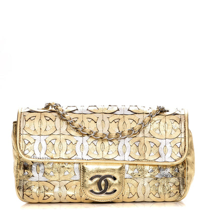 Chanel Metallic Crackled Calfskin Medium CC Mix Flap Gold 1 of 7