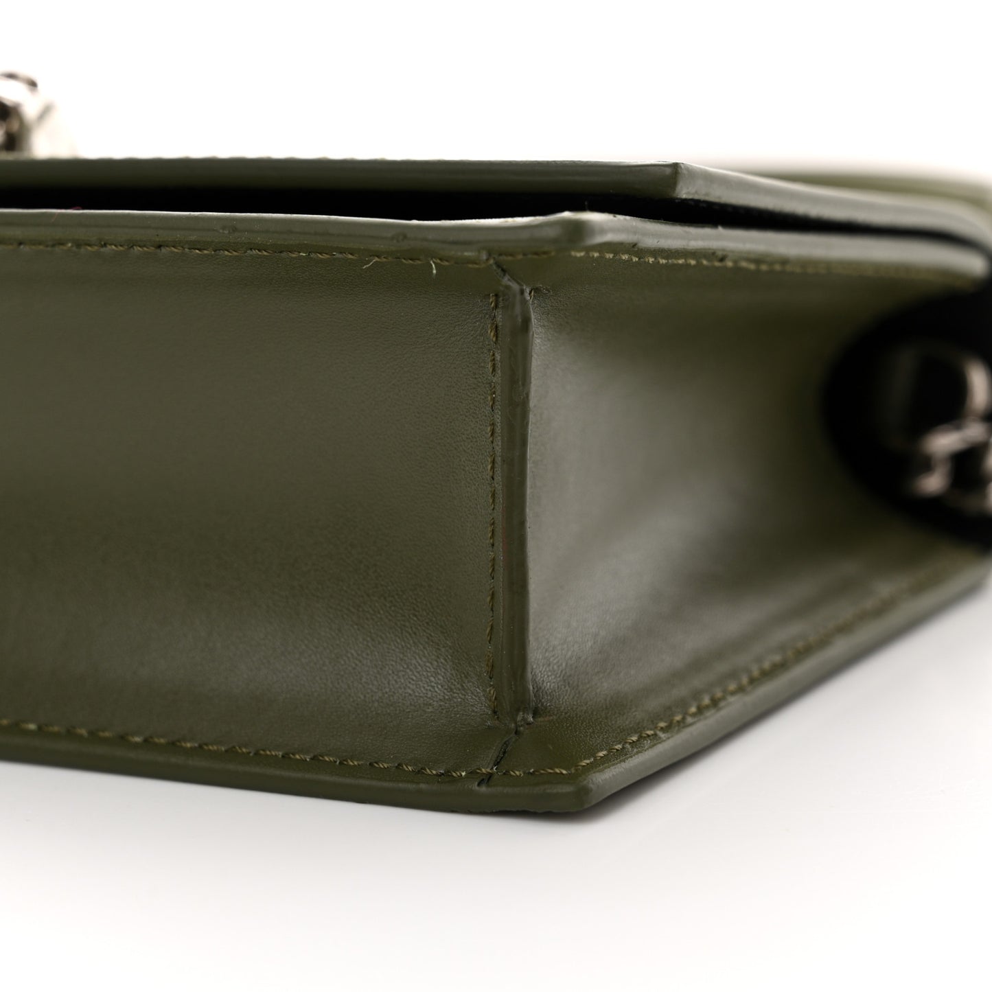 Calfskin Skull Crossbody Bag Khaki Green