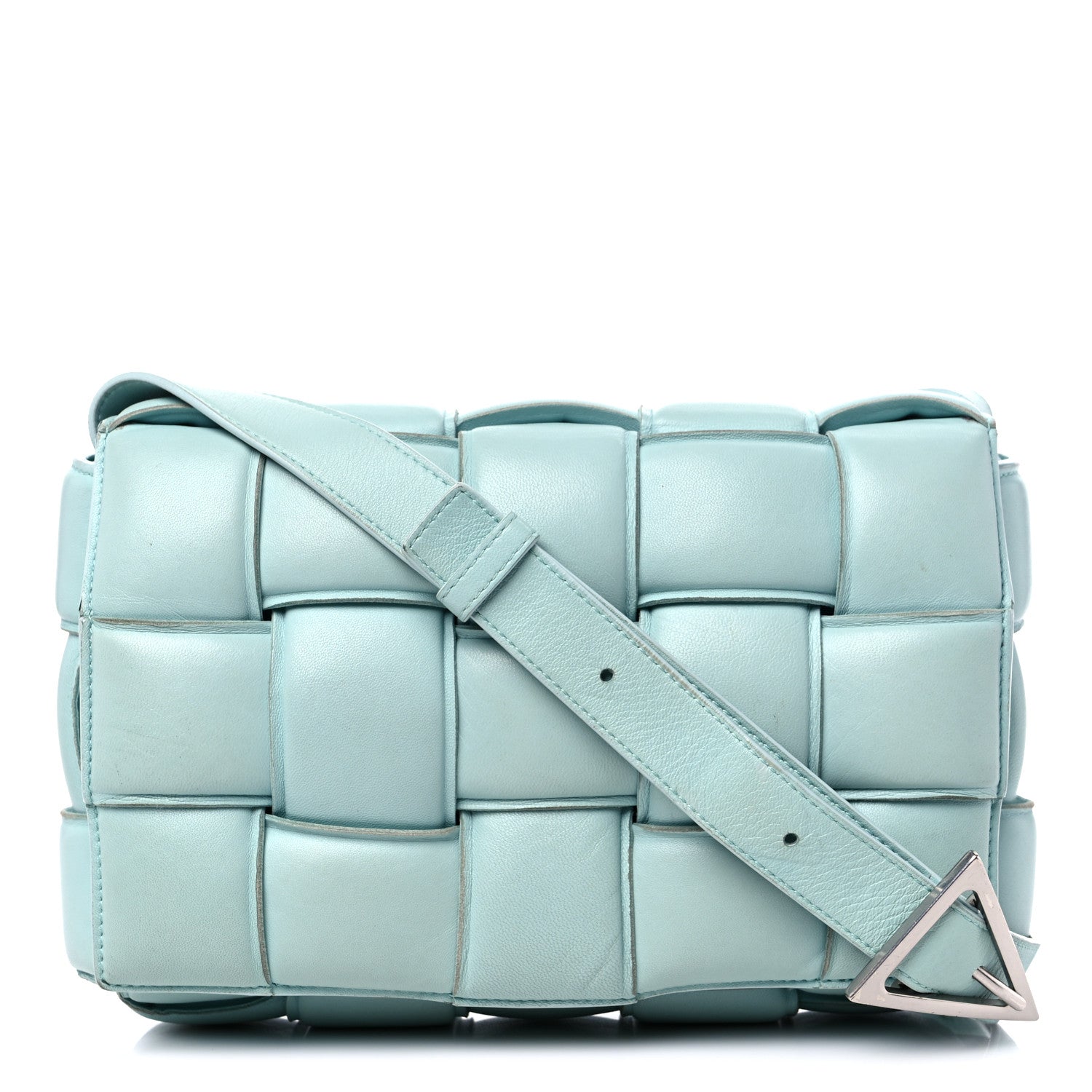 Bottega Veneta Paper Calfskin Maxi Intreccio Padded Cassette Crossbody Bag Ice 1 of 21
