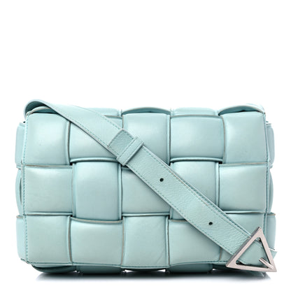 Bottega Veneta Paper Calfskin Maxi Intreccio Padded Cassette Crossbody Bag Ice 1 of 21