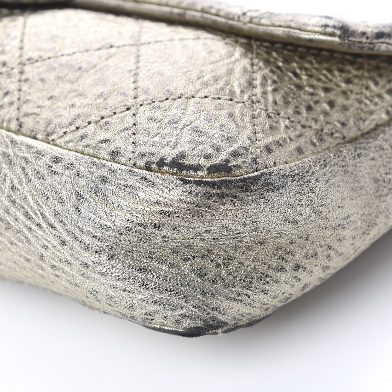 Chanel Distressed Metallic Lambskin Quilted Le Marais Ligne Flap Gold 12 of 16
