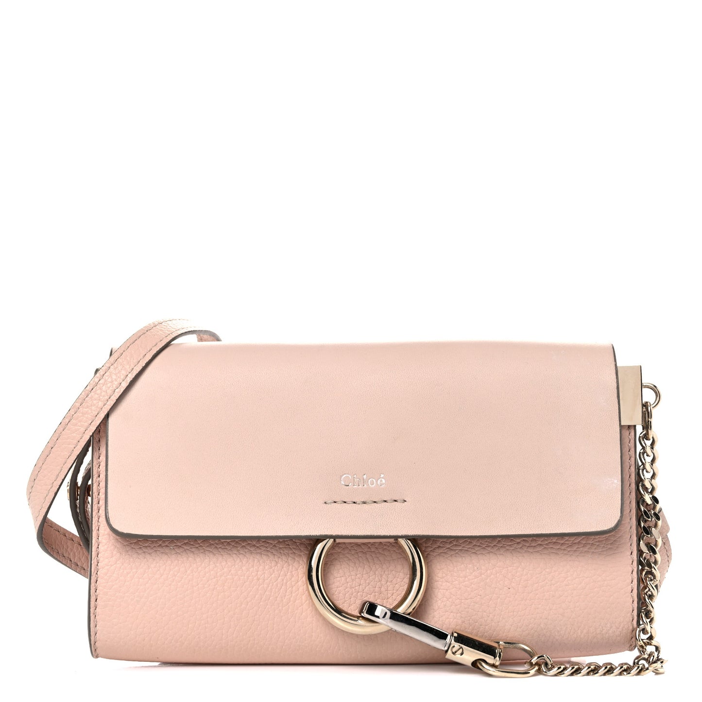 Calfskin Mini Faye Shoulder Bag Cement Pink