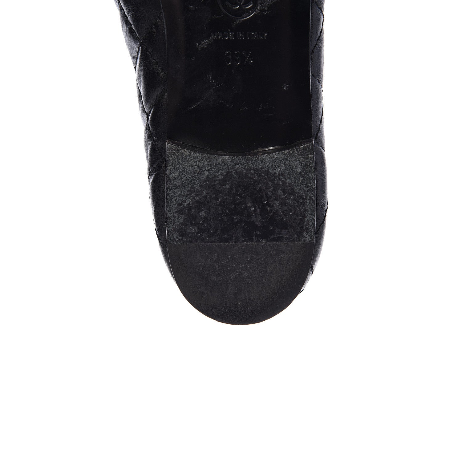 Chanel Aged Calfskin Quilted Cap Toe Ballerina Flats 39.5 Black 12 of 15
