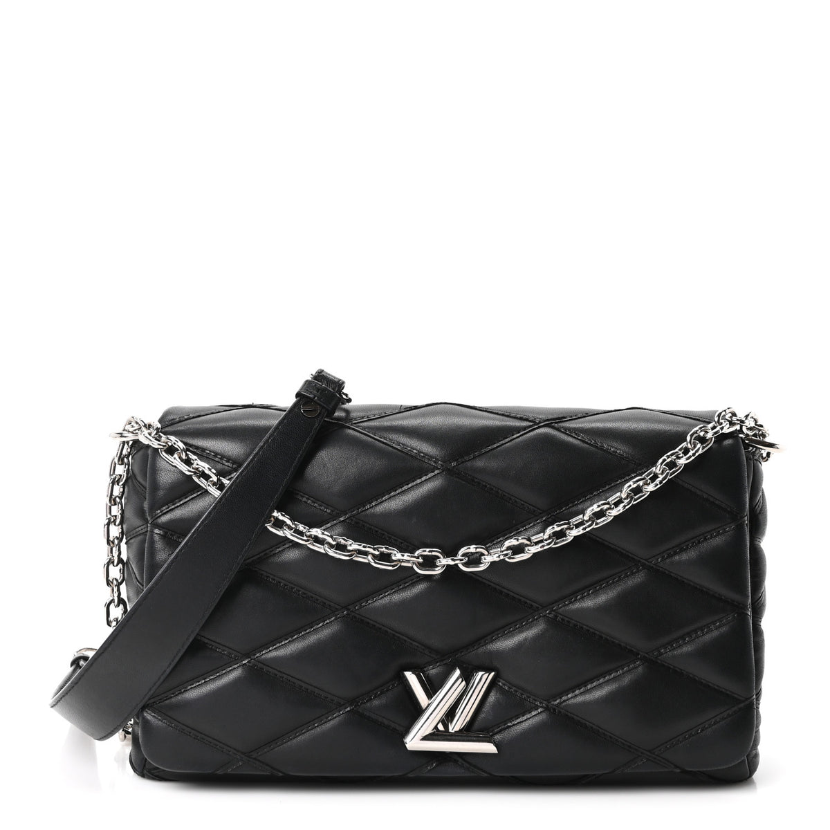 Louis Vuitton Lambskin Malletage GO-14 MM Black 1 of 10